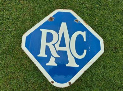 Vintage RAC Double-Sided Porcelain Enamel Sign  Original 1930s-50s 3kg, 56x57.5cm