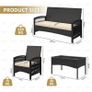 4pc Rattan Furniture Set Garden Patio Seating with coffee table Image 2