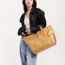 Brand New RUNSOON Large Handle Bags Kraft Paper PVC Women's Handbags Image 2