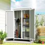 Garden Tool Shed Outdoor Storage Cabinet with Removable Shelves with Asphalt Roof Image 3