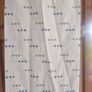 cream heavy curtains with ble & green pattern Image 2