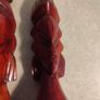 2x wooden sculptures, vintage hand carved wood busts of Fijian man and woman Image 5