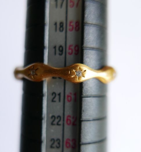 Vintage Sterling Silver 925 - 18KT Gold Plated Laura CZ Ring 2,67g size S
