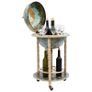 Globe Bar Wine Stand Eucalyptus Wood Blue Image 4