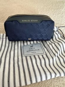 Anya Hindmarch girlie stuff pouch navy