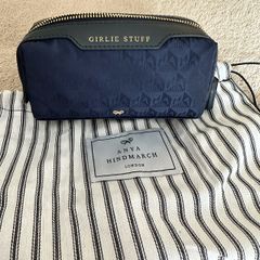 Anya Hindmarch girlie stuff pouch navy
