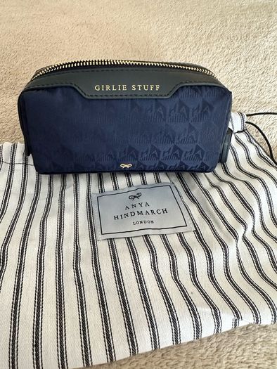 Anya Hindmarch girlie stuff pouch navy