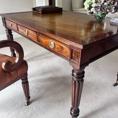 Antique Library Table/Desk & Chair