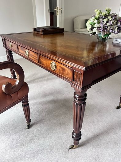 Antique Library Table/Desk & Chair
