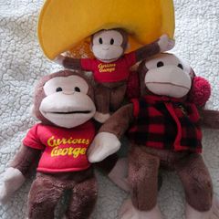 Three Curious George soft toys. Original.