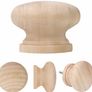 Round Unfinished Wood Knobs with Screws (20 Pack) - 3.4 x 2.5cm / 1.34 x 0.98 Inches - Natural Wooden Birch Door Knob Hardware - Furniture Cabinet, Wardrobe, Cupboard & Drawer Pull Handles Image 3