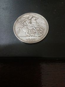 Silver Queen Victoria Crown 1889