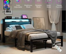 King Size Bed Base with Charging Station