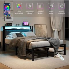 King Size Bed Base with Charging Station