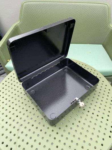 Metal storage box with key
