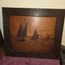 Vintage Marquetry Sailing Ships Image 4