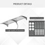 Door Canopy Awning Outdoor Window Rain Shelter Cover for Front/Back Door Porch Clear 196 x 75cm Image 5