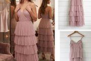 Coast blush tiered midi maxi blush dress chic wedding event fabulous pink