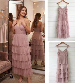 Coast blush tiered midi maxi blush dress chic wedding event fabulous pink