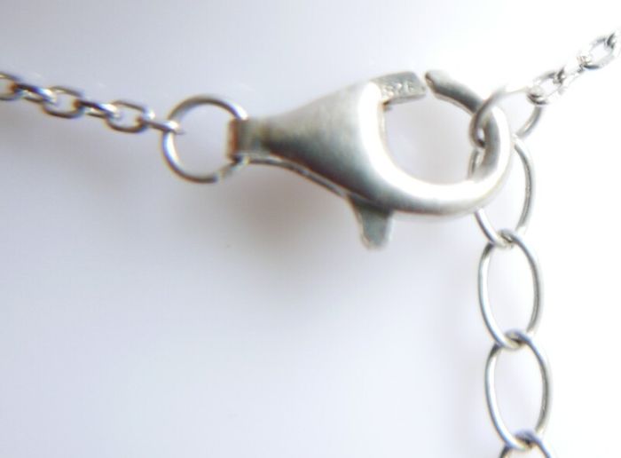 Vintage 925 Sterling Silver Pendant Pearl Necklaces length 18" - 3g