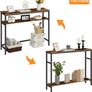 Console Table, Hallway Table with Adjustable Shelves, Slim Sofa Table, 2-tier Side Table with Storage Shelf, for Living Room, Office, Industrial, Sturdy, Rustic Brown (FREE POSTAGE) Image 4