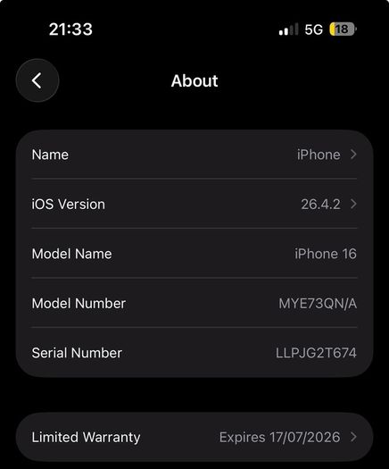 iPhone 16 - less then year old