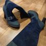 Velour leather knee high boots size 40 Image 2