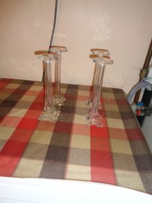Vintage Glass Pillars x 4 for Sale