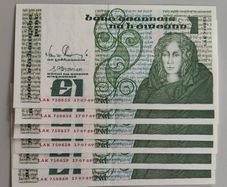 1 Punt Pound Ireland 1989 Queen Medb Banknote