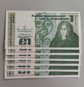 1 Punt Pound Ireland 1989 Queen Medb Banknote