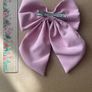 Pink Embroidered Bee & Daisy Hair Bow Image 3