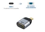 USB-C Thunderbolt 3 (Male) to VGA/WQXGA (Female) (2K/QHD/Full HD) [2560x1440@60Hz] Gold-Plated/Aluminum-Alloy Adapter (Brand New/Warranty)