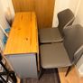 Santos Butterfly Folding Dining Table and 2 Grey Chairs  Excellent Condition Image 7