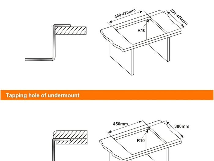 Stainless Steel Kitchen Sink, 50 x 43cm, Undermount Kitchen Sink Drop in, Topmount Single Bowl Outdoor Campervan Sink with Drainer Fittings, Silver