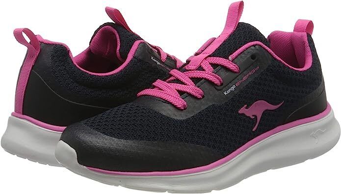 KangaROOS Women's KJ-Dyna Sneaker, Black Fandango Pink 4294, 3UK, 36 EU