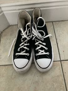 Black high top Converse women trainers