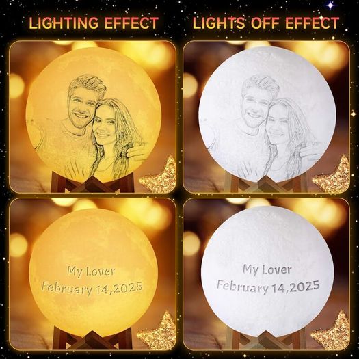 Personalized 3D Printed Night Light with Photo & Text, 16-Color USB Rechargeable Touch Lamp for Mother's Day, Christmas, Valentine's Day, and Anniversaries Brand: XSTZR