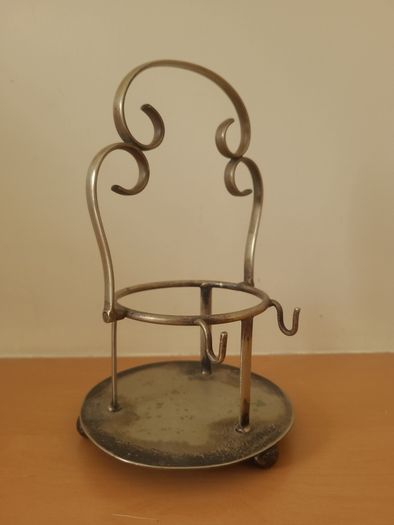 Antique silver hanging plant holder - silver hallmarked