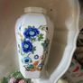 Aynsley Marlina 7" Bone China Floral Vase Flower English Cottage Blue White Image 2