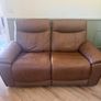 Brown leather 3, 2 & 1 seater set Image 2