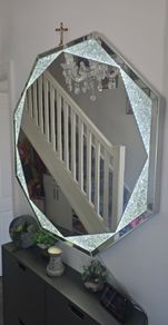 Mirror Silver Crystal Effect LED Mirror