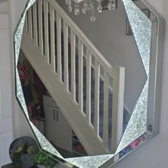 Mirror Silver Crystal Effect LED Mirror