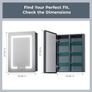 Bathroom Mirror Cabinets with Led Lights, Aluminum Alloy Wall Mounted Bathroom Cabinet Led Bathroom Mirror, 3 Colors Anti Fog, Adjustable Shelves, Touch Sensor, Concealed Storage Image 2