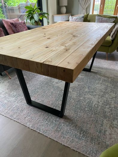 Solid Reclaimed Pine Industrial Style Dining Table 180cm