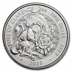 2023 Great Britain Tudor Beasts - 2 oz Silver Coin Bull of Clarence BU (In Capsule)