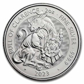 2023 Great Britain Tudor Beasts - 2 oz Silver Coin Bull of Clarence BU (In Capsule)