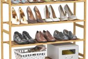 Shoe Rack, 4 Tier Bamboo Shoe Racks Storage Organizer (FREE POSTAGE)