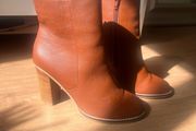 Next Brown Faux Leather Ankle Boots Size 5