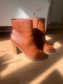 Next Brown Faux Leather Ankle Boots Size 5