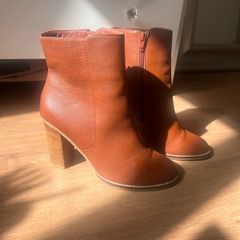 Next Brown Faux Leather Ankle Boots Size 5